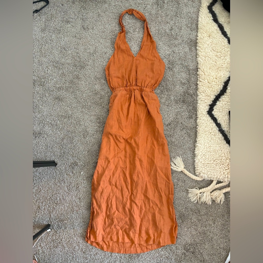 Anthropologie Burnt Orange Maxi Dress